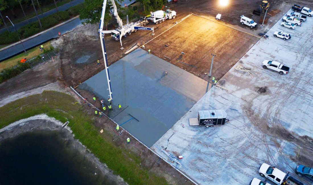 Large pad going in beside an operating parking field